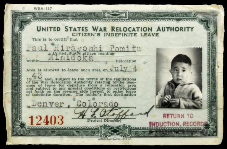 Paul Tomita's exit card